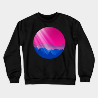 Bisexual Sunrise Mountains Landscape Crewneck Sweatshirt